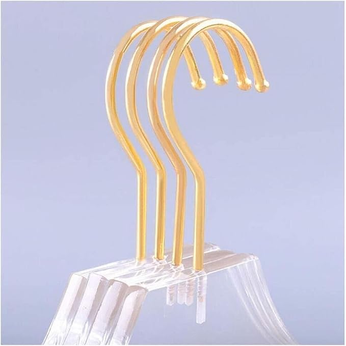 Acrylic Hangers with Gold Hook Clear Clothing Standard Hangers for Women's Weddings and Bridesmaid Hangers