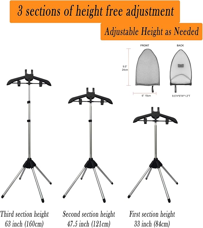 Handheld garment steamer rack,Garment hanger for steaming clothes,Steam rack for clothes,Clothes hanger for steam ironing,Steam stand clothes,Steam iron steamer hanger standing(With Ironing Gloves)