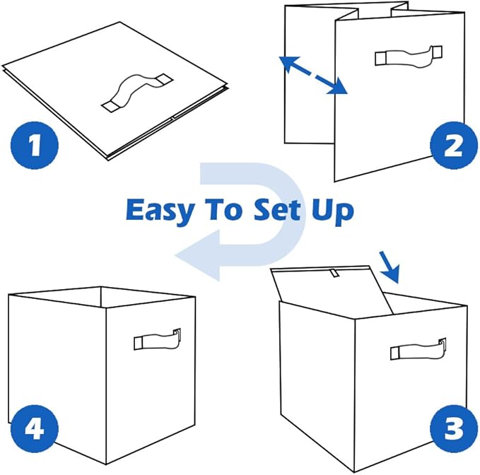 ShellKingdom Storage Bins, Foldable Fabric Storage Cubes And Cloth Storage Organizer Drawer For Closet And Toys Storage, 6 Pack (Pink)