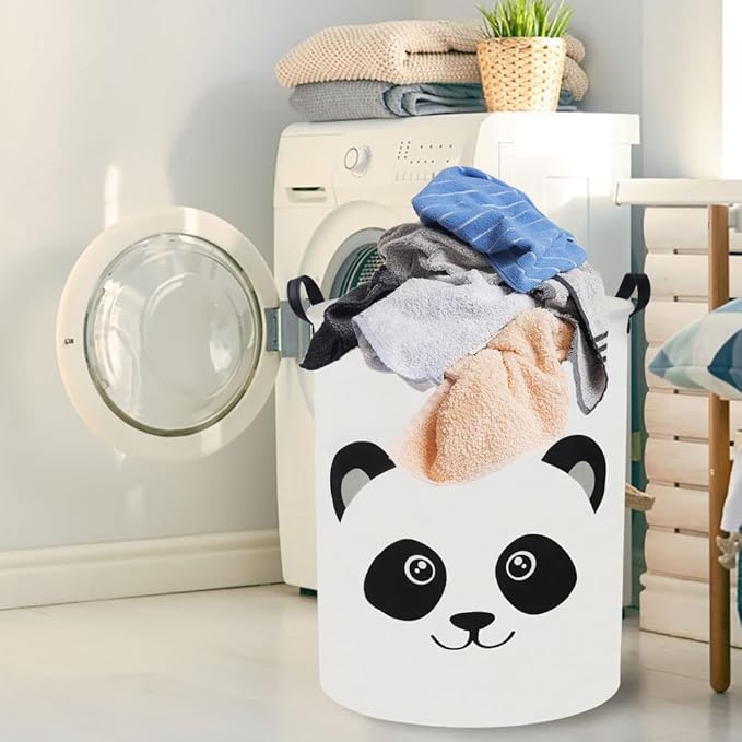 Baby Laundry Hamper,Kids Laundry Baskets,Waterproof Toy Storage Bin,Dirty Clothes Hamper for Nursery,Panda Gift Baskets,Boys Bedroom Decor(Panda)