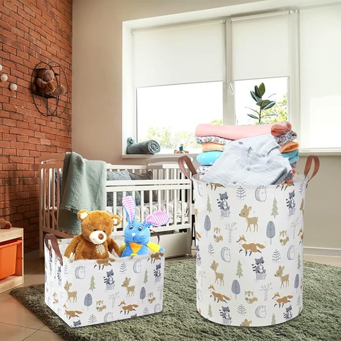 Laundry Hamper, Laundry Basket, Waterproof Storage Bin for Bedroom, Clothes Organizer Basket, Books Box, Room Decor(Animal)