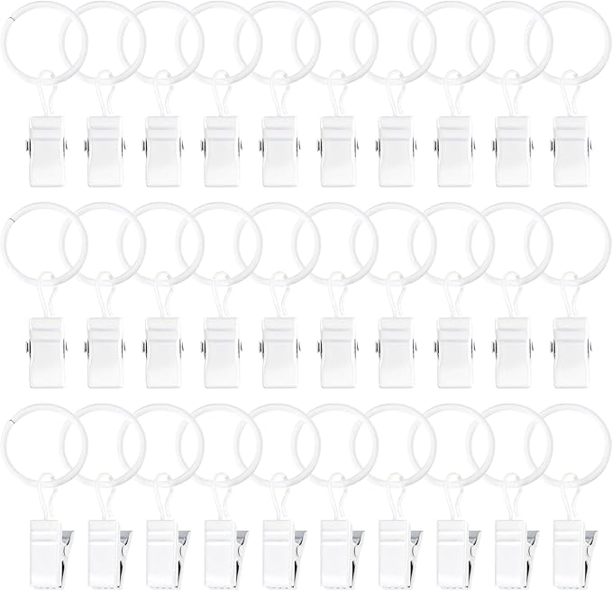 POVETIRE 30 Metal Rings Hooks, Hanging Baby Headband Brackets Metal Clips - Bow Manager Clips - Baby Bibs Manager Clips - Wall Decoration for Kindergarten Newborn Girls and Boys' Rooms