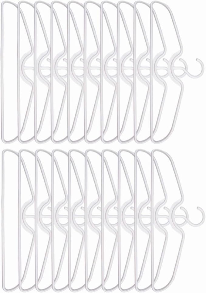 10/20Pcs Short Neck Anti-Slip Plastic Clothes Hangers, Save Vertical Space Hangers, No Shoulder Bump Suit Hangers for Shirts Blouses Dresses Jackets Closet Organization (20)