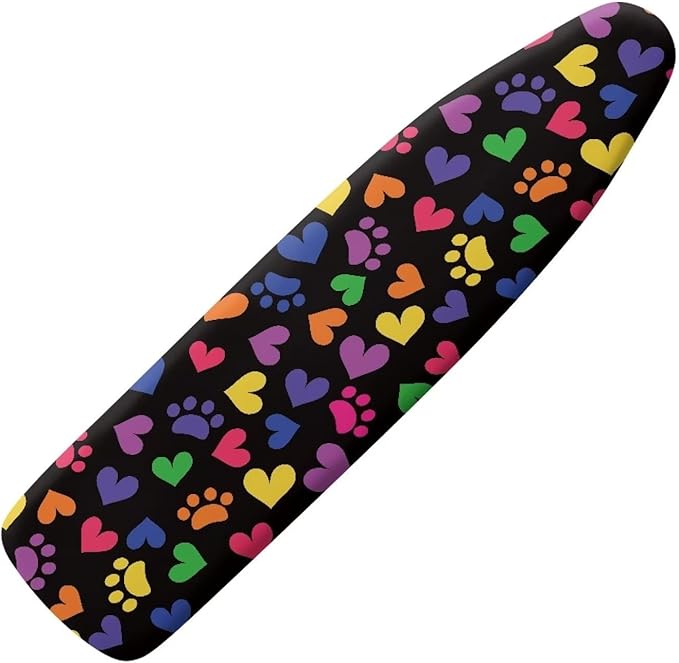 SEANATIVE Cute Dog Paw Heart Print Ironing Board Cover and Pad Stylish Ironing Board Protector Resist Scorching Cover for Standard Iron Board