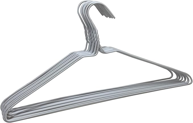 White Vinyl Coated Drip Dry Wire Hanger 10PC