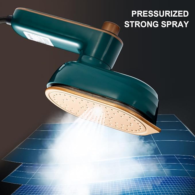 Steam Iron,Rotary Garment Iron,Portable Garment Steamer Cleaner Handheld ElectricIron,Upgrade Portable Mini Ironing Machine,Foldable Travel GarmentIron for Fabric Clothes,for Travel (Green)