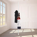 Coat Rack Freestanding,Adjustable 56-125 inch Tension Rod Tree 12 Hooks Hanger Stand for Coat Hat Bedroom Livingroom Kitchen Bathroom Apartment Entryway Hall Office white
