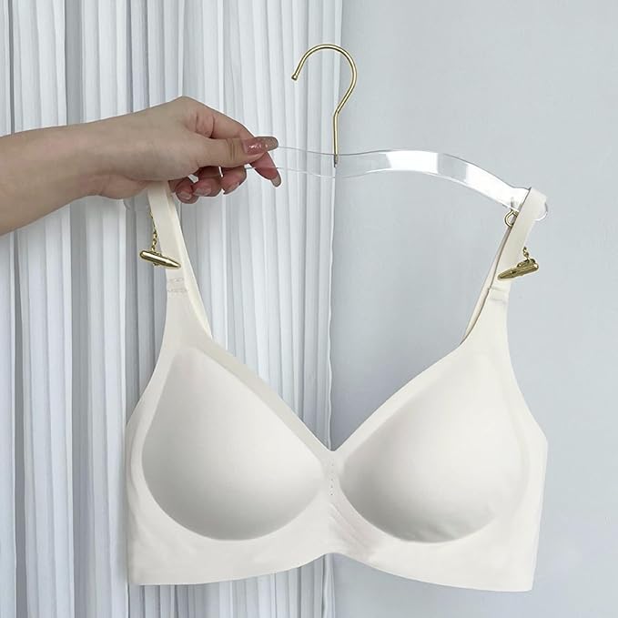 Besser Acrylic Underwear Bikinis Hanger,Acrylic Bralettes Hangers Rack Bras with Gold Hook,Lingerie Bikini Clear Hanger for Bras,Tank Tops 10 Pcs