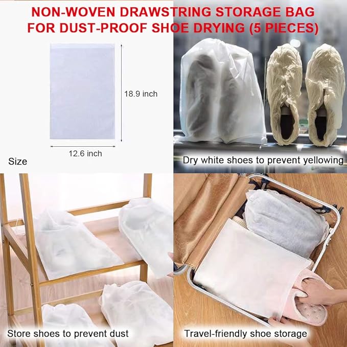 Shoe Washing Machine Bag,Blue and white stripes Mesh Shoe Washing Bag for Washing Machine - Large Size Fits various Shoes, Chenille Fabric Protection, Zipper Laundry Bag for Sneakers (2 Pcs) (Grey)