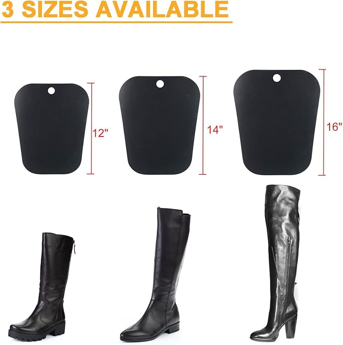 Homend 10 Pairs (20 Sheets) Boot Shaper Form Inserts Boots Tall Support for Women and Men Black