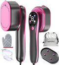 2-in-1 Steamer & Iron for Clothes, Portable Handheld Garment Steamer with LED Display, Large Ceramic Panel Travel Clothes Steamer Iron, 10s Fast Heat-Up All-Fabric Remove Wrinkle (Purple)