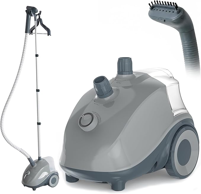 NEWBULIG Garment Steamer for Clothes Standing, 1500W Efficient Clothes Steamer Standing with Wheels, Professional 58OZ Water Tank for Continuous Steaming, Fast Heating Wrinkle Remover