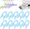 Multifunctional Plastic Folding Hanger, Retractable Portable Travel Hangers, Foldable Coat Hanger Folding Hangers for Traveling, Space Saving Clothes Hangers Portable Travel Hangers (20, Blue)