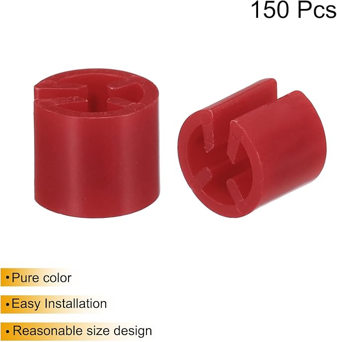 uxcell 150pcs Clothes Hanger Markers Blank Tags, Fit 3.5mm Rod Garment Size Hanger Clips Garment Color Coding Label for Clothing Hangers, Red