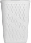 24" Plastic Hinged-Lid Rectangle Laundry Hamper, All Ages, White
