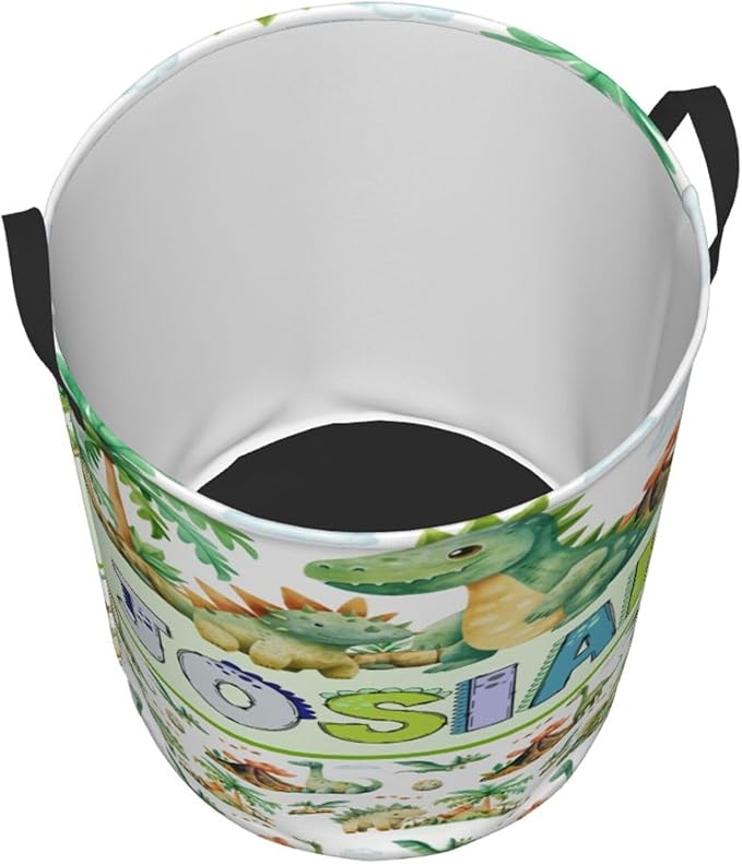 Personalized Dinosaur Laundry Basket For Baby Kids Boys Girls Adult Custom Hamper Basket With Name For Bathroom Bedrooms Collapsible Baby Laundry Basket, Dirty Clothes Hamper With Handles