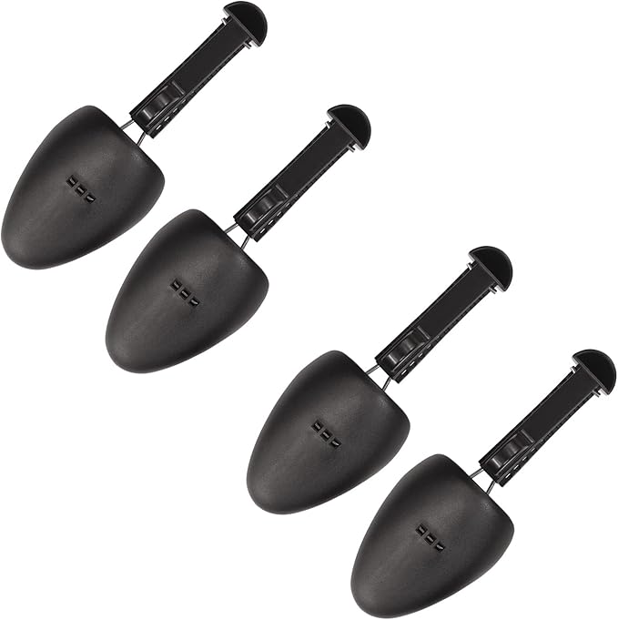 WAJJ 2 Pairs Plastic Shoe Tree Stretcher Shaper for Men Adjustable Length Shoes Holder Shaper Support(Black Men)