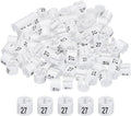 MECCANIXITY Clothes Hanger Marker Colored Hanger Sizer Garment Markers Tag (Number 27, White) for Garment Clothing Color Coding, Pack of 100 Pcs