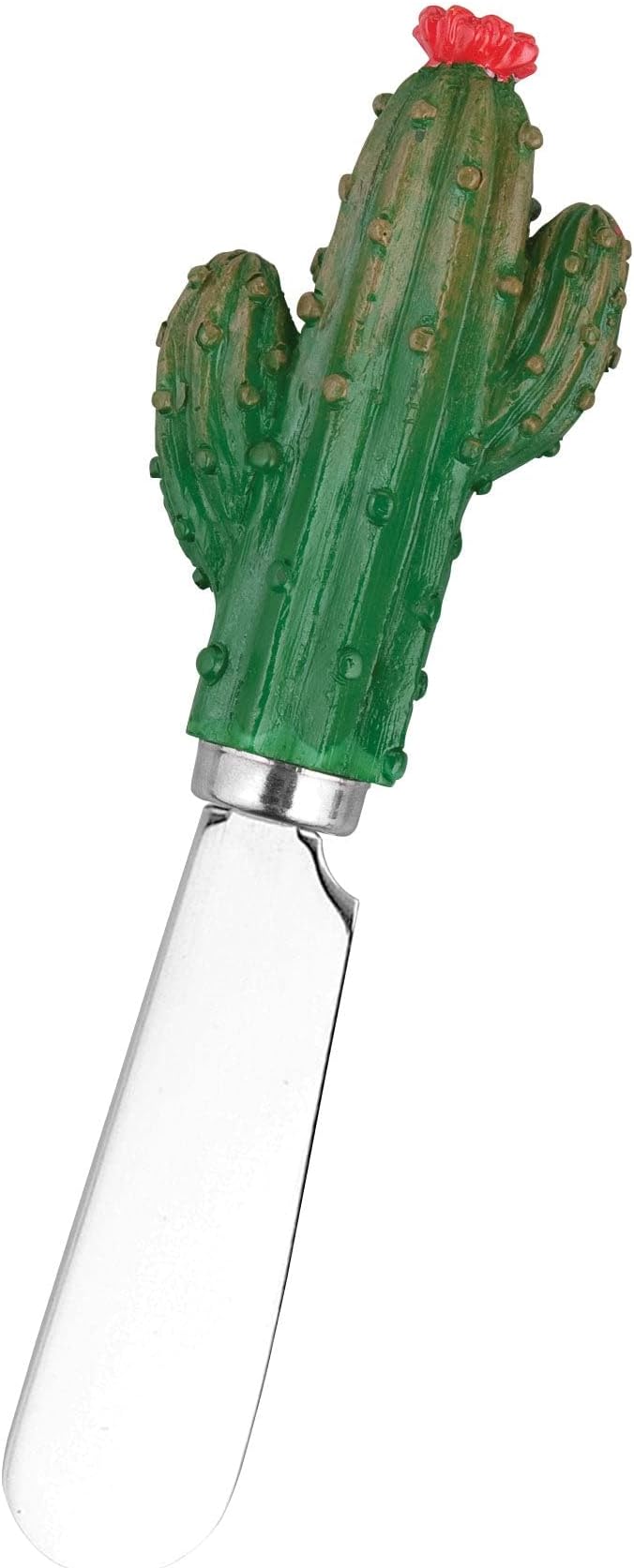 Supreme Housewares Cactus Themed Cheese Spreaders, Hand-Painted Resin Handles with Stainless Steel Blades for Spreading Cream Cheese, Butter, and Jam, Assorted Designs, Set of 4