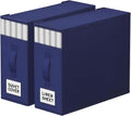 2 Pack Bed Sheet Closet Organizers and Storage,Sturdy Foldable Storage Containers with Window and Label,Storage and Organization for Bedding Sheets,Duvet Covers,Blankets (Blue)