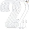 Hotop 36 Pcs S Hooks for Hanging 3.15 Inch Heavy Duty S Shaped Stainless Steel Hook Metal Hanging Curtain Hooks Pan Pot Holder Rack for Pot, Pan, Cups, Plants, Bags, Jeans, Towels(White)