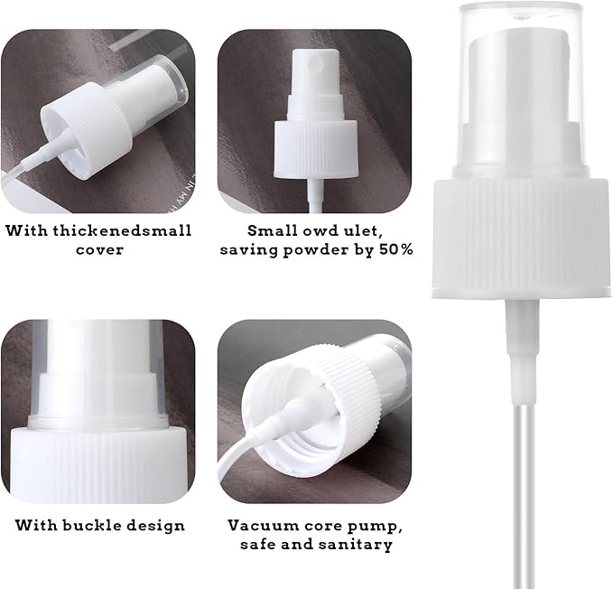 6 Pack Spray Bottle Top, Spray Bottle Nozzle Sprayer Tops Replacement Pump Plastic for Essential Oil Bottles, White