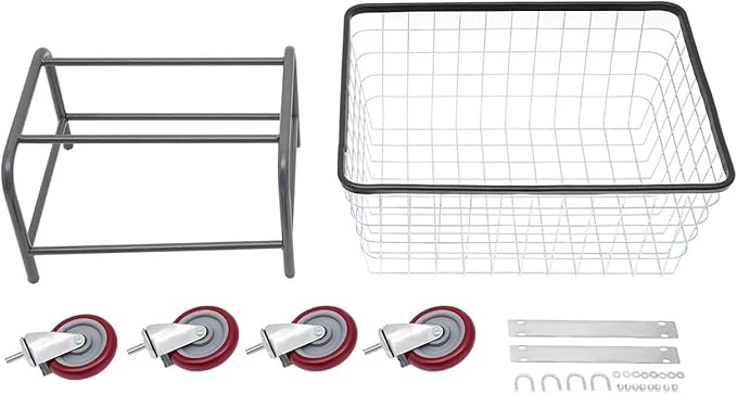 Steel Wire Laundry Cart, Commercial Wire Laundry Basket with Wheels, Rolling Laundry Cart Heavy Duty Large Steel Basket for Laundry Clothes Storage, 20x15.7x 26in