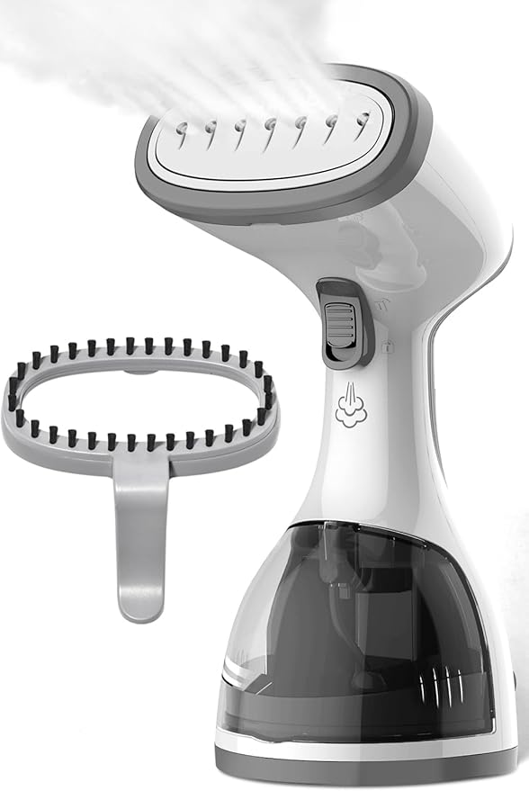 Steamer for Clothes 1500W，30S Fast Heat Plancha a Vapor Para Ropa, 260ML Water Tank Clothing Garment Fabric Iron Travel Steamer Handheld Portable for Wrinkles (White)
