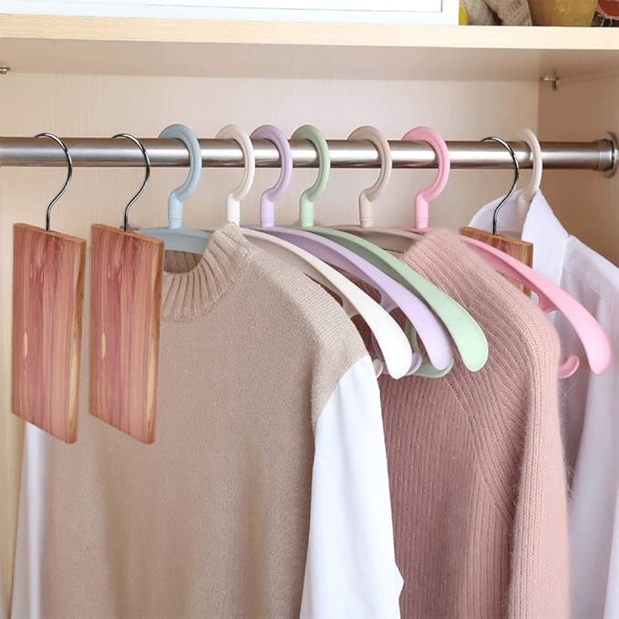 20 Pcs Cedar Blocks for Closet Storage, Aromatic Red Cedar Planks Chips for Closets and Drawers C edars Wood Hangers