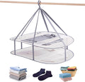 2 Tier Folding Mesh Clothes Drying Rack with Internal Fixation Stackable Sweater Drying Rack Portable Hanging Laundry Rack for Sweater,T-Shirt,Delicates,Swimsuit (1 Pack)