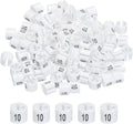 MECCANIXITY Clothes Hanger Marker Colored Hanger Sizer Garment Markers Tag (Number 10, White) for Garment Clothing Color Coding, Pack of 100 Pcs