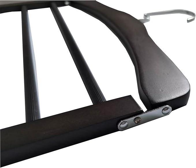 Wooden Pant Hanger Space Saving - 4 Tier Closet Storage Hanger Organizer for Jeans Legging Scarves Pants Towels, 3 Packs, Black