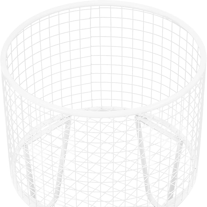 Wire Metal Rolling Laundry Basket On Wheels,Mesh Wire Laundry Basket Storage Cart for Bathroom Bedroom Dirty Clothes Storage (E)
