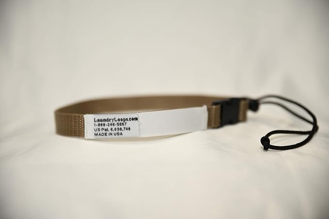 Laundry Loop with Sock Snare, Premium Old Gold (Dark Beige) Laundering Strap