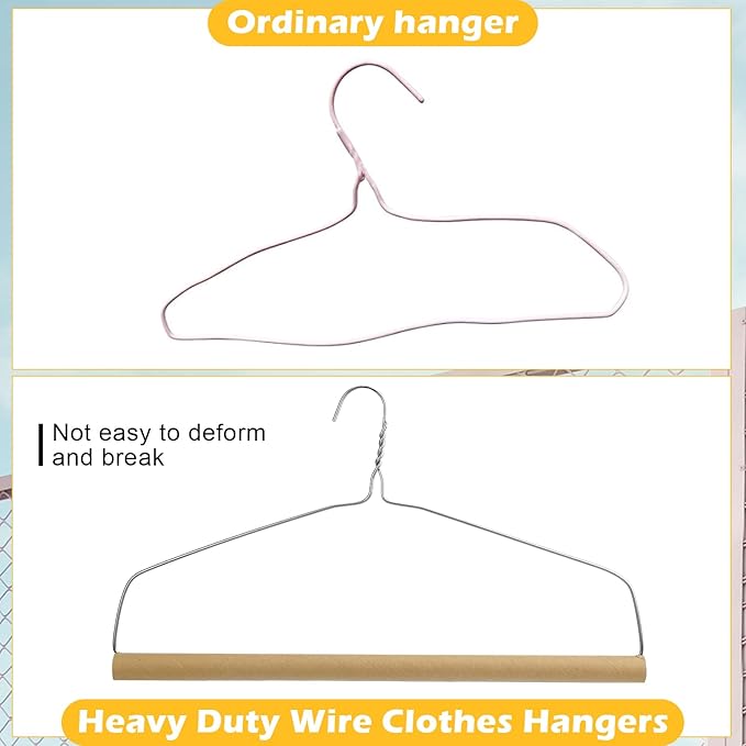 10 Sets Heavy Duty 18" Drapery Hangers with Strong 10.5 Gauge Alloy Steel Wire for Heavy Items