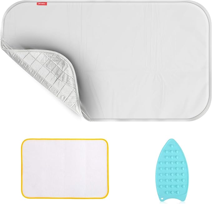 Upgraded Thick Ironing Mat,Travel Ironing Blanket Ironing Pad,Portable Double-Side Using,Heat Resistant Pad Cover for Washer,Dryer,Table Top,Countertop,Ironing Board for Small Space (53*32 inch)