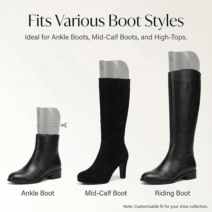 30 Pieces (15 Pairs) Boot Shapers, Form Inserts Keeper Black Tall Boots Support Holders for Women and Men to Keep Shape