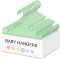 Hsei 60 Pack Pastel Color Kids Nursery Hangers Plastic Baby Hangers Heavy Duty Toddler Hanger for Pants, Coat, Skirts, Closet, Nursery Decor(Green Color)