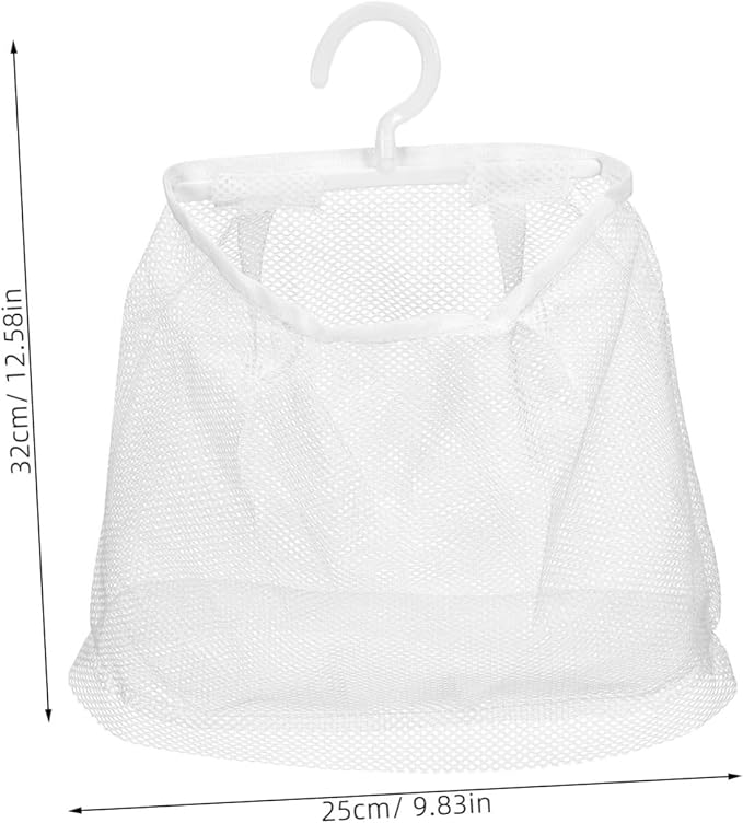 2pcs Mesh Bag with Hook Hanging Laundry Bags Multi-functional Mesh Bags for Kitchen Bathroom Storage Bag