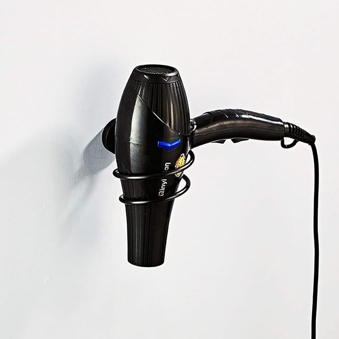 Hair Dryer Holder Stainless Steel Chromed (Black)