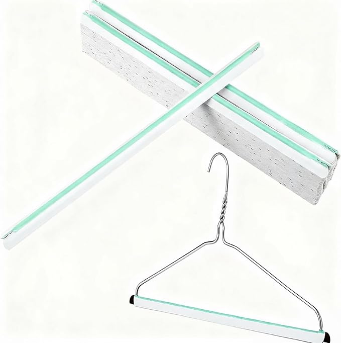100 Pack 17 Inch Trouser Support Guards Dry Cleaner Cardboard with Blue Non-Slip Strip for Metal Hangers, Metal Pants Trousers Jeans Coat Clothes Garment Hangers Adapter Travel Storage