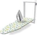 SheeChung Wall Mounted Ironing Board 36"X12",Foldable Ironing Boards with Removable Heat Resistant Cover,Compact Mount Fold Down Iron Board,Easy-Release Lever,Space Saving Ironing Board,Yellow Leaf