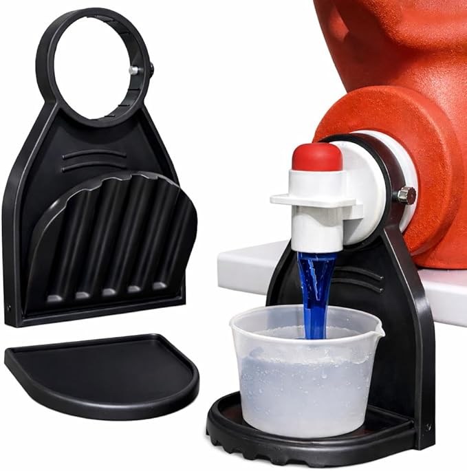 [2 Pack] Laundry Detergent Cup Holder with Silicone Drip Catcher for Easy Cleaning, Metal Screw for Secure Fit, Prevents Messes and Leaks in Your Laundry Room