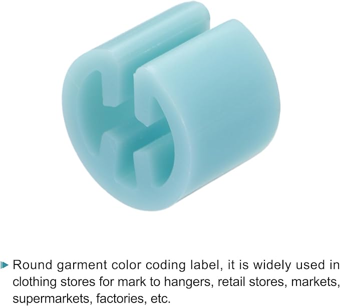 MECCANIXITY Clothes Hanger Markers Blank Tags Fit 3.5mm Rod for Garment Color Coding White/Bright Green/Light Blue/Fresh Pink/Orange Yellow/Green Blue/Pink/Transparent 200pcs