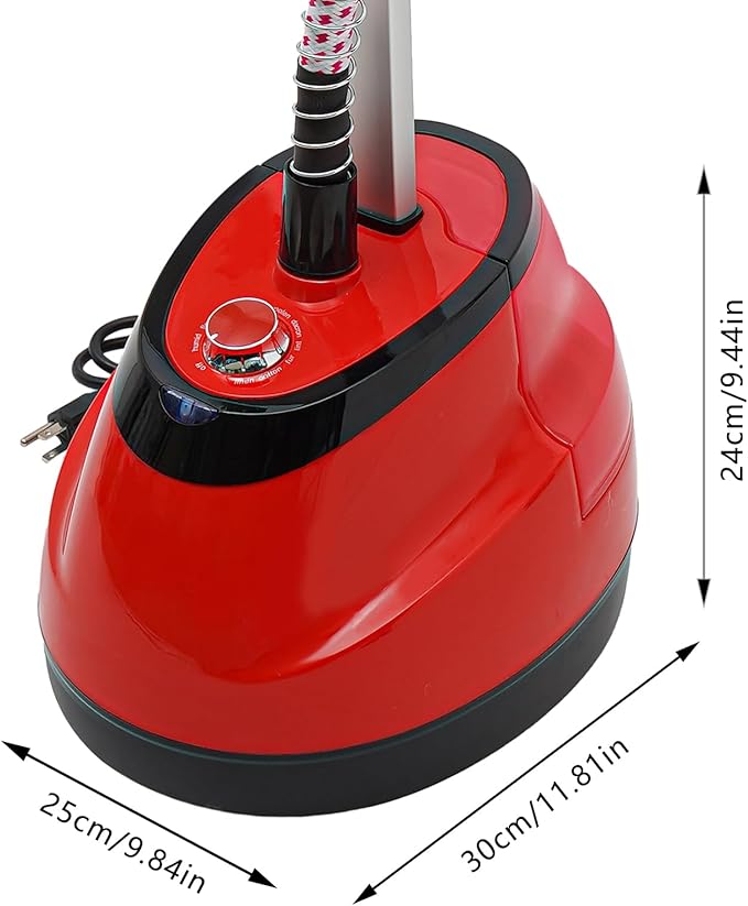 Standing Garment Steamer,Steamer for Clothes,1350W Fabric Steamer Standing Clothes Steamers with Ironing Board, Adjustable Rod & 1.6L/0.42gal Water Tank Wrinkle Remover Heats in 45 Seconds (Red)
