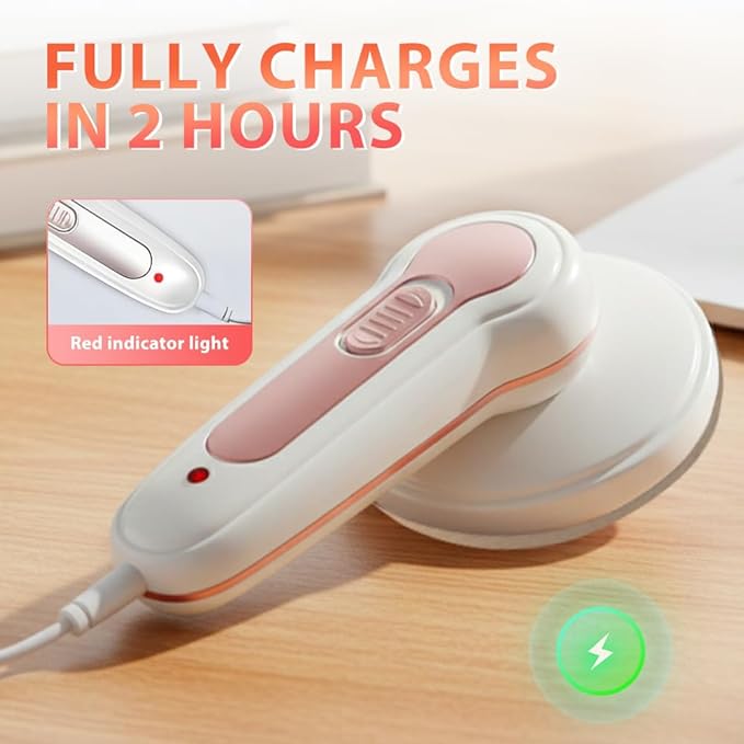 USB Rechargeable Fabric Shaver, Lint Remover for Clothes & Sweaters, Powerful Lint Shaver Sweater Shaver with Safety Protection (Rose)