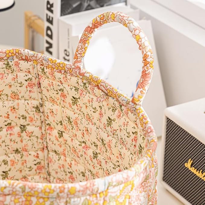 Floral Fabric Storage Basket Car Interior Storage Basket Underwear Sundries Laundry Baskets Supplies Home Organizer Bag (style 8)
