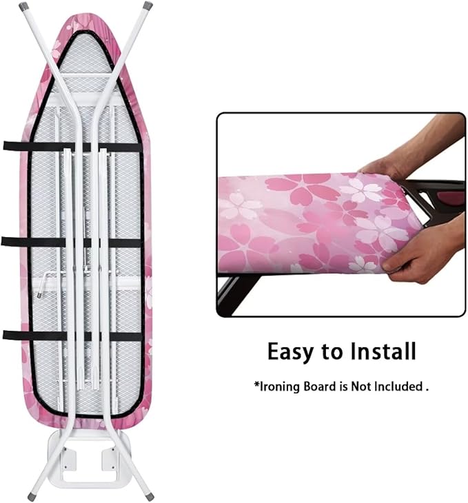 Pink Iron Board Cover Cherry Blossom Ironing Board Cover and Pad Soft Stain Resistant Modern Home Decorations Universal Size Fit 54x15 inch