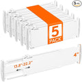 Lifewit 4" Tall 5 Pack Drawer Dividers, 35-56.5cm/13.8-22.2" Expandable Drawer Divider for Clothes, Adjustable Dresser Drawer Organizers, Drawers Separators for Dresser/Bathroom/Closet/Kitchen White