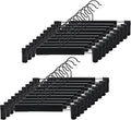20 Pack Pants Hangers with Adjustable Non-Slip Clips Anti-Rust Hanging Hook for Trouser,Skirts,Jeans,Clothes Hangers Black